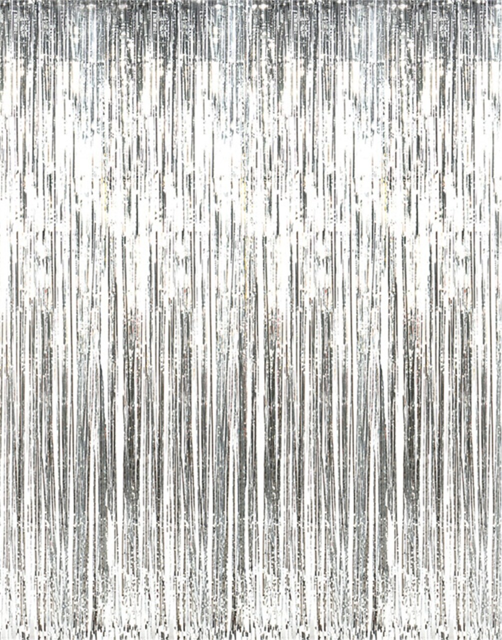 Shiny Silver Tinsel Foil Fringe Door Window Curtain Party Holiday Decoration